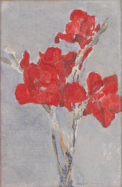 Red Gladioli by Piet Mondrian
